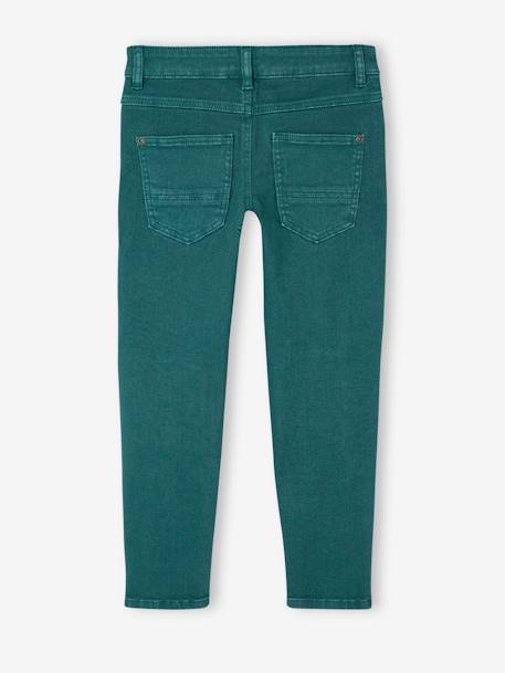 Gekleurde slim fit MorphologiK MEDIUM jongens beige+grijsblauw+groen+leiblauw+nachtblauw+smaragdgroen+terracottategel - vertbaudet enfant 