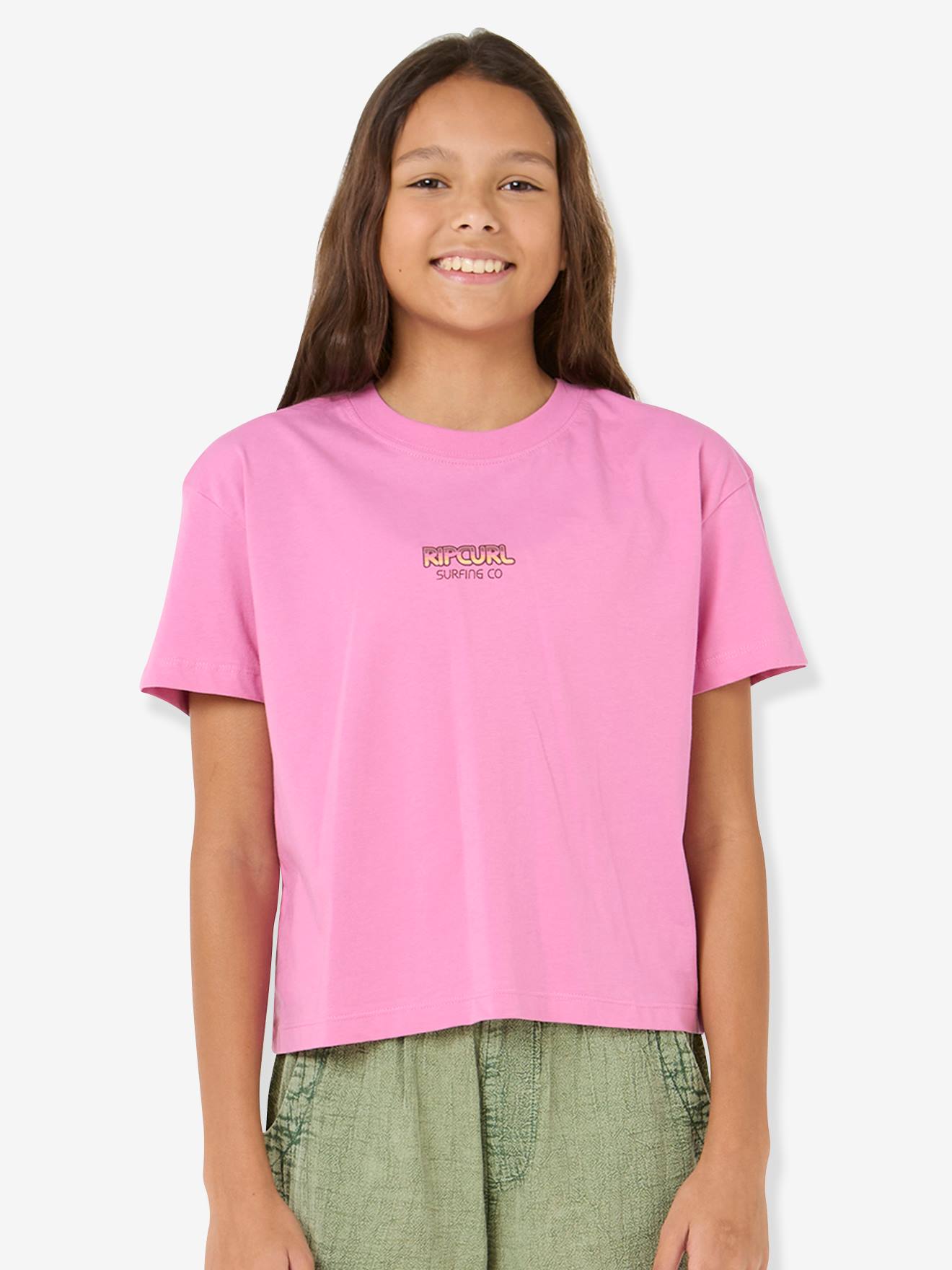 T-shirt SUN & SEA CROP RIP CURL rozen afbeelding