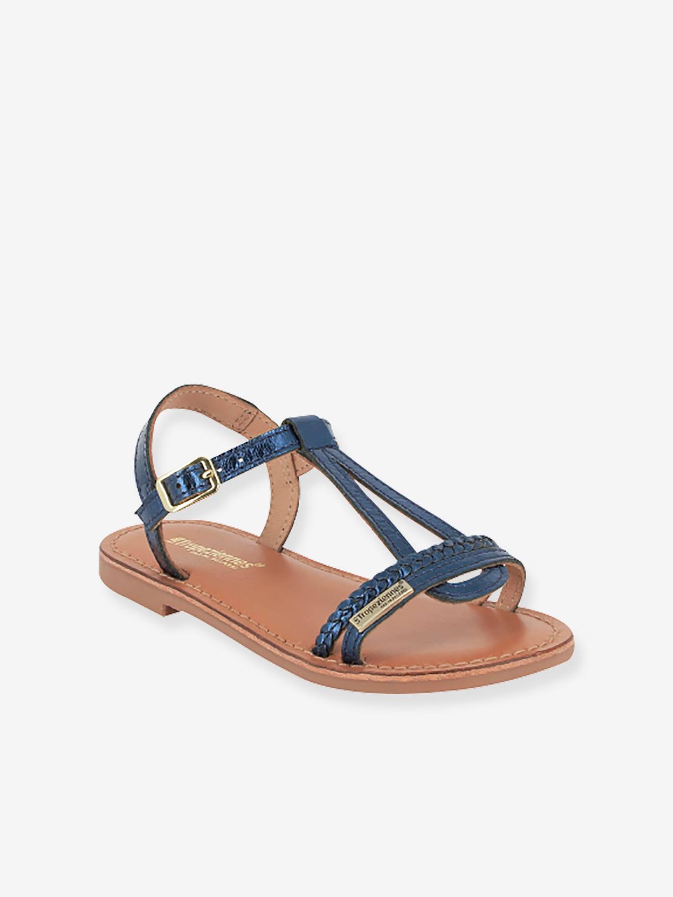 Leren sandalen Badou LES TROPEZIENNES® BY M. BELARBI marineblauw afbeelding