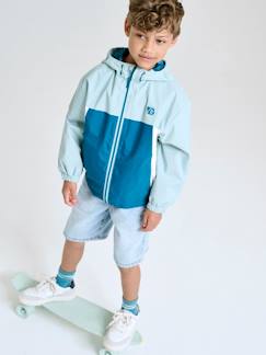 Jongens-Mantel, jas-Regenjas-Windjack colorblock voor jongens