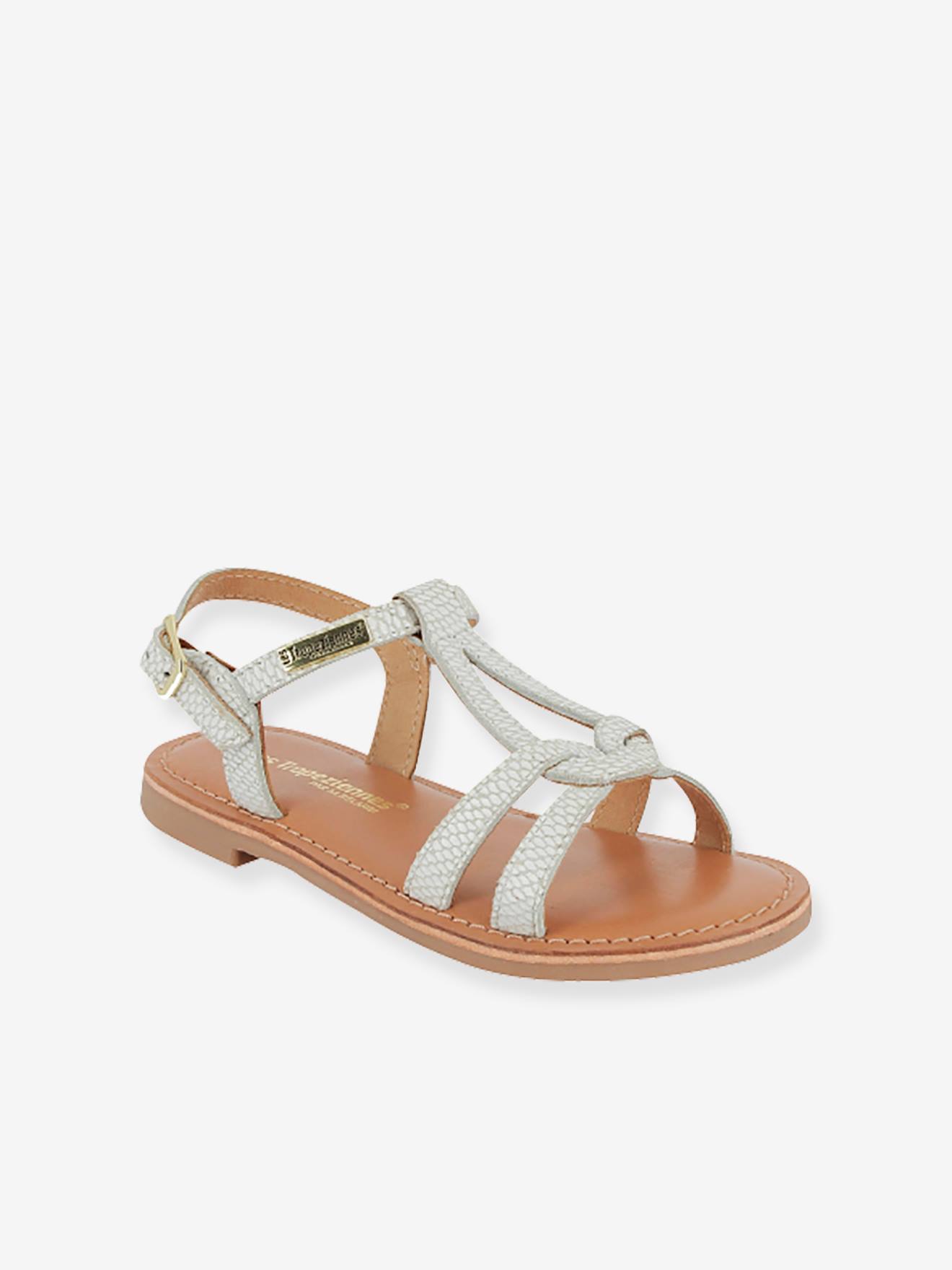Leren kindersandalen Backle LES TROPEZIENNES® PAR M. BELARBI wit afbeelding