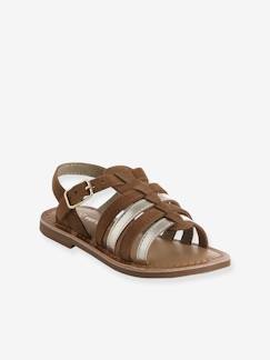 Schoenen-Lederen meisjessandalen met verschillende bandjes, collectie kleuterschool