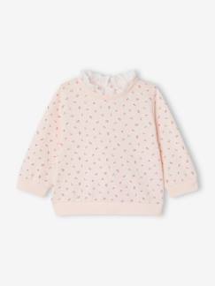 Baby-Trui, vest, sweater-Babysweatshirt met bloemenprint en geborduurde kraag