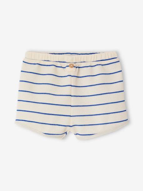 Geboorteset honingraatmotief T-shirt en short ecru - vertbaudet enfant 