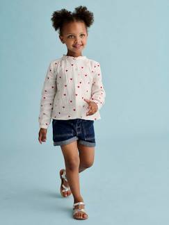 Meisje-Short-Meisjesshort van jeanstof Basics