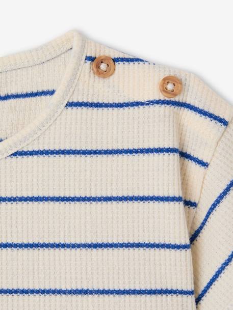 Geboorteset honingraatmotief T-shirt en short ecru - vertbaudet enfant 