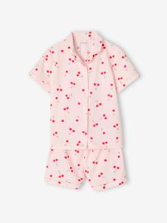 Meisje-Pyjama, surpyjama-Pyjama voor meisjes in popeline Cherry