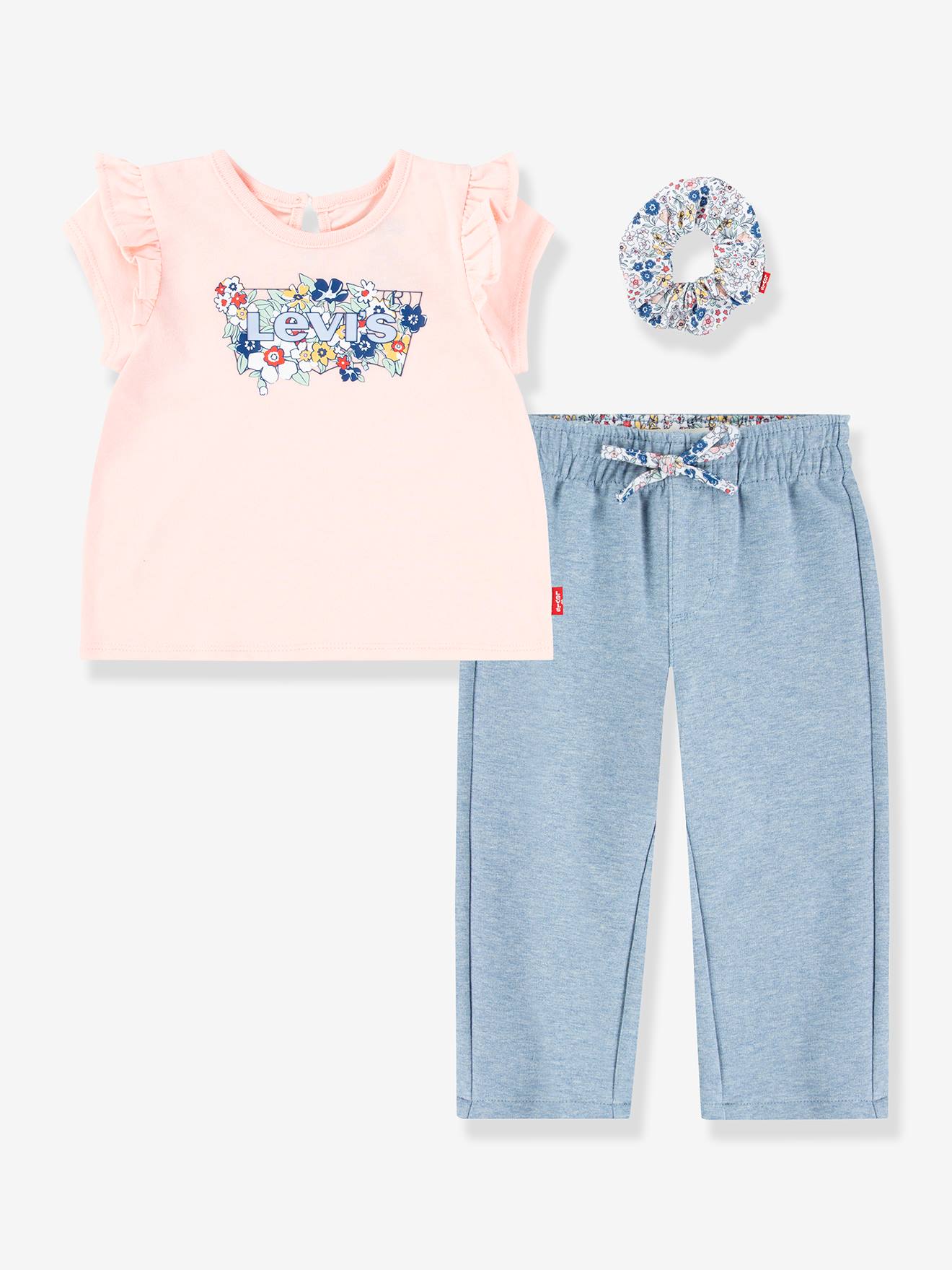Set top + short + scrunchie Ruffle LEVI'S® rozen afbeelding