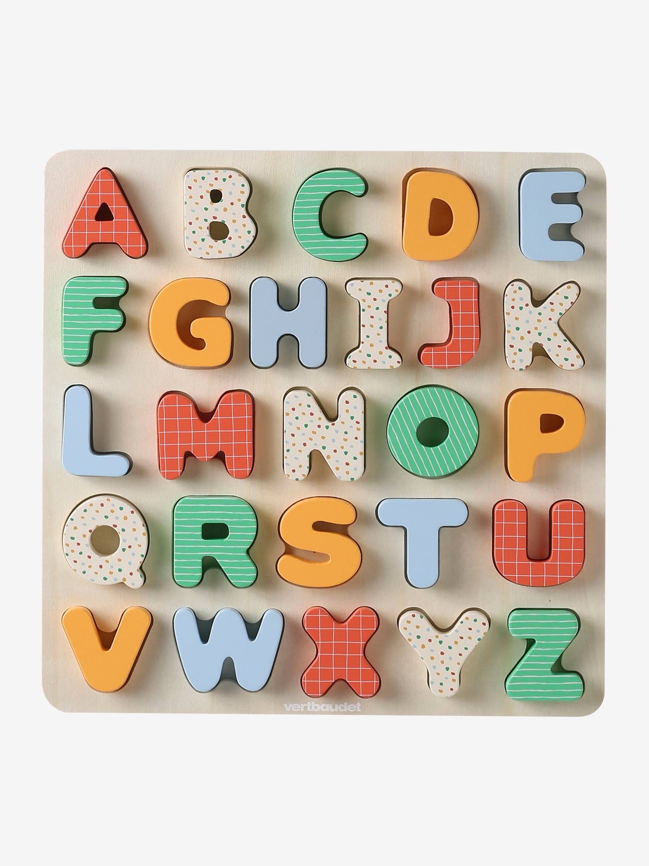 Puzzelletters om in te bedden in hout rood
