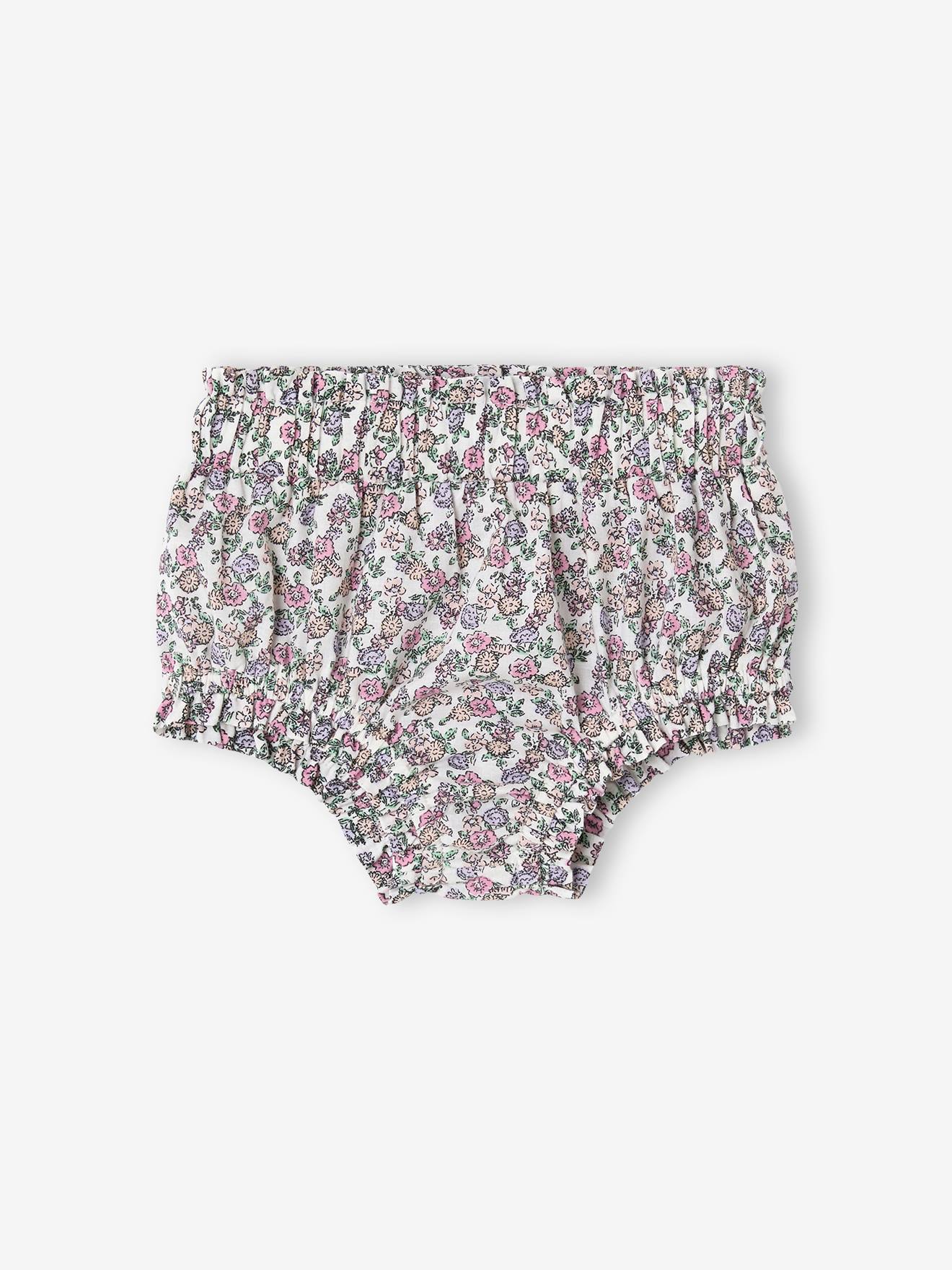Babybloomer met kleine bloemenprint ecru