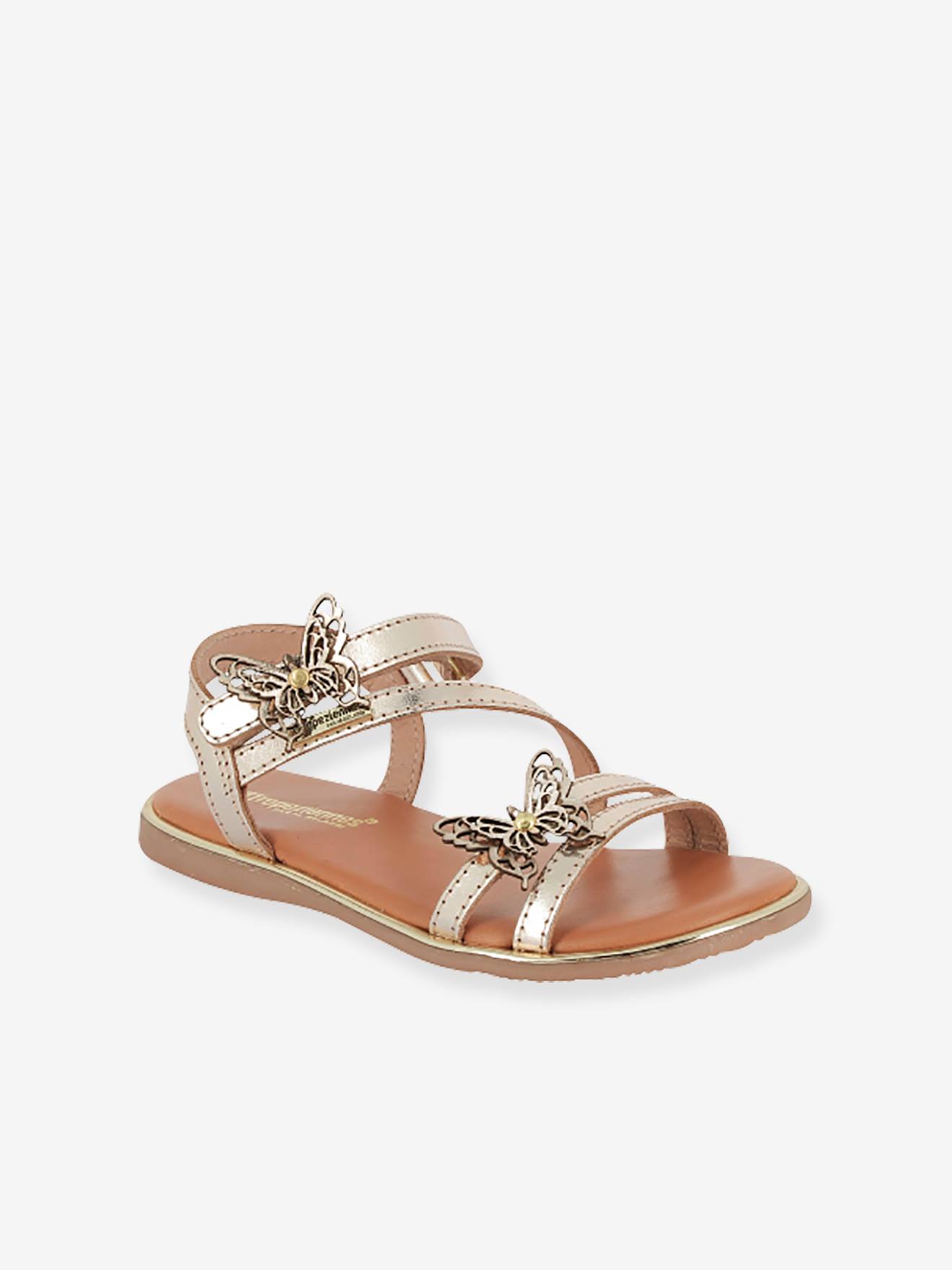 Leren sandalen Babillon LES TROPEZIENNES® van M. Berlarbi goud afbeelding