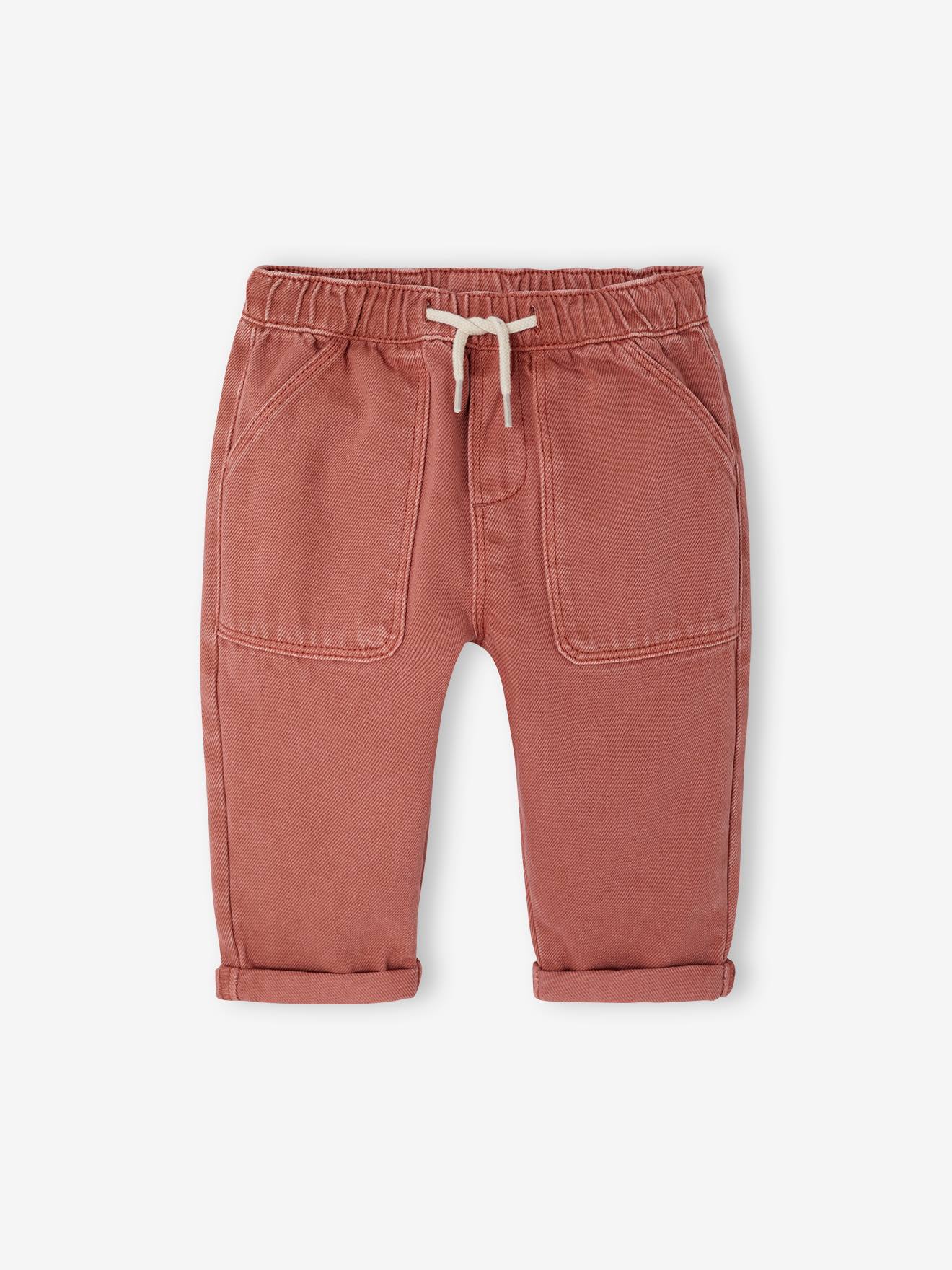 Pantalon met elastische taille voor baby's klei