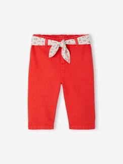 Baby-Broek, jean-Wijde babybroek met strikceintuur