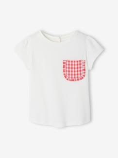 Baby-T-shirt, souspull-T-shirt met een leuk vichy zakje voor baby's