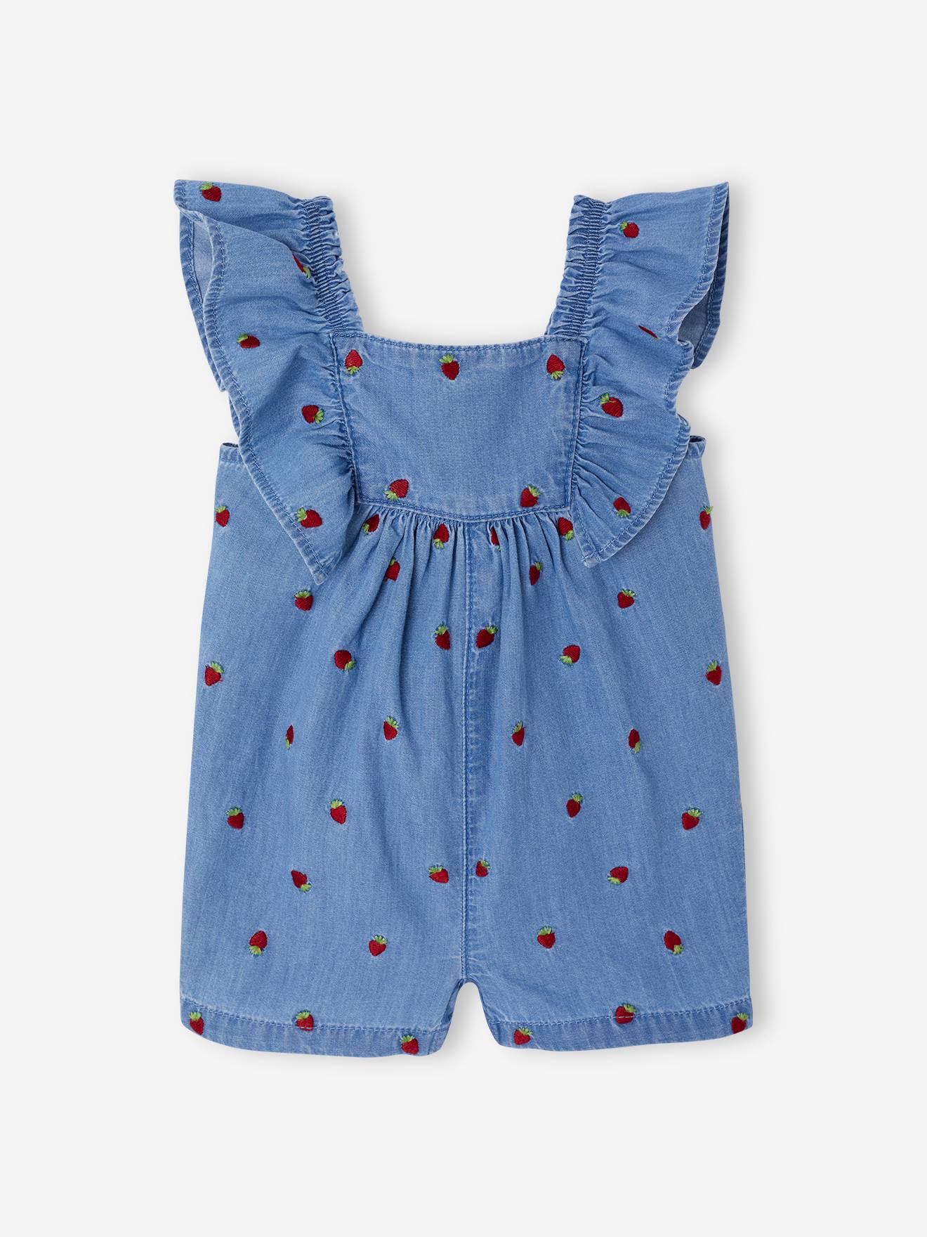 Baby Kurzoverall aus luftigem Denim double stone