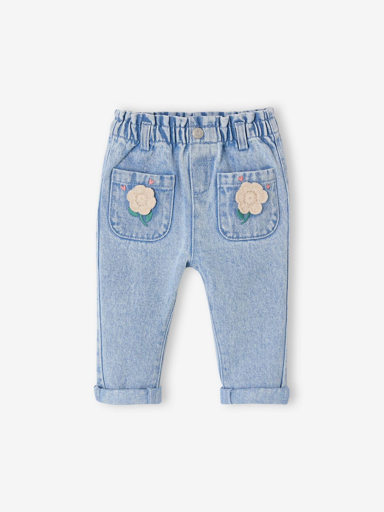 Babyjeans met fantasiedetail gebleekt denim