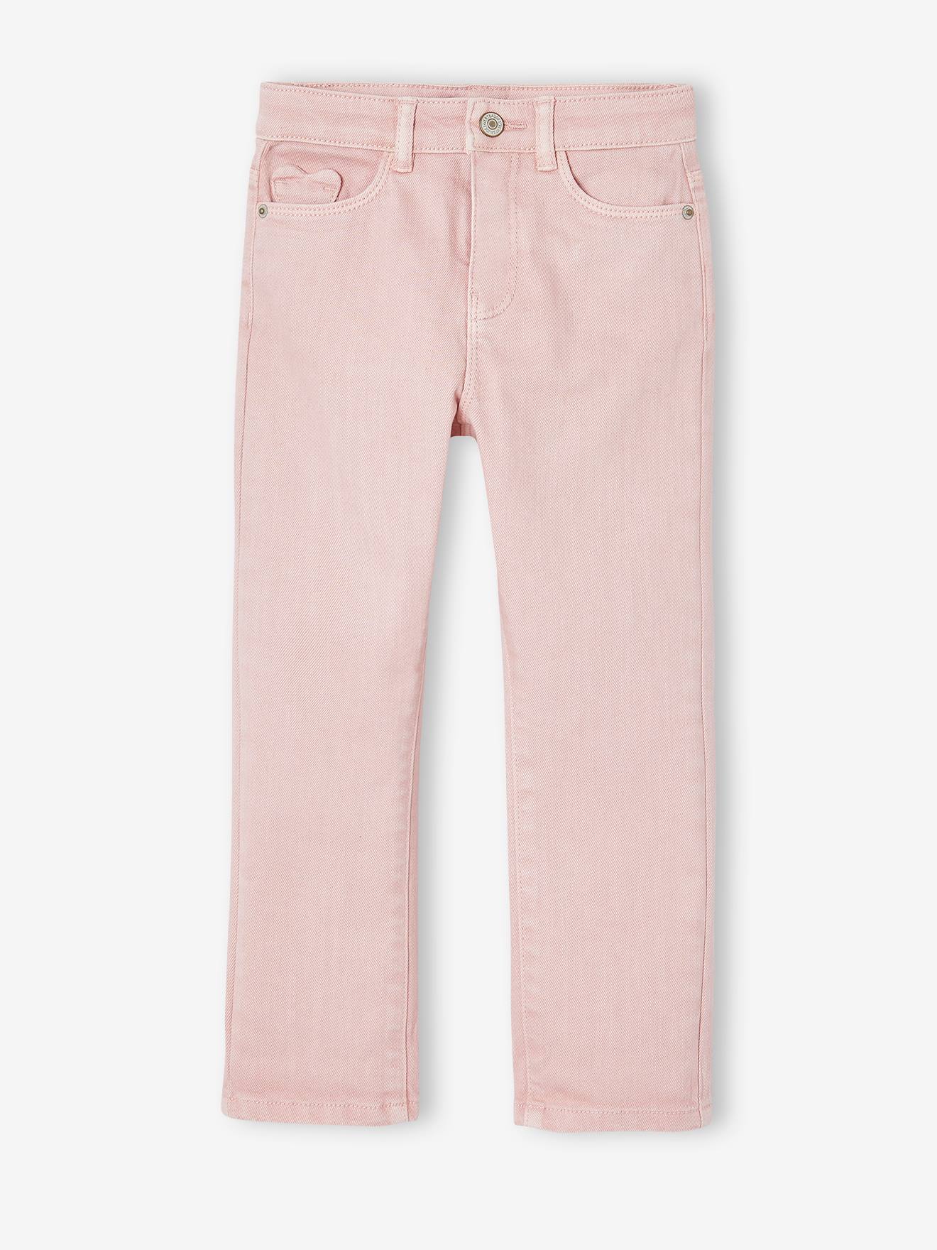 Slim fit medium MorphologiK meisjesbroek roze (poederkleur)