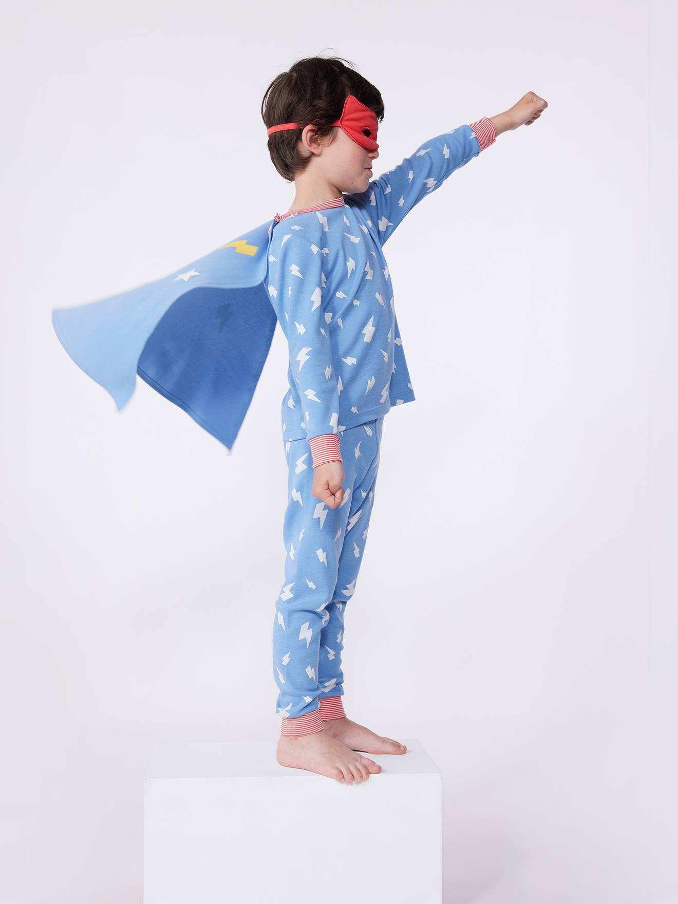 Pyjama verkleedkostuum superheld/superheldin unisex PETIT BATEAU blauw
