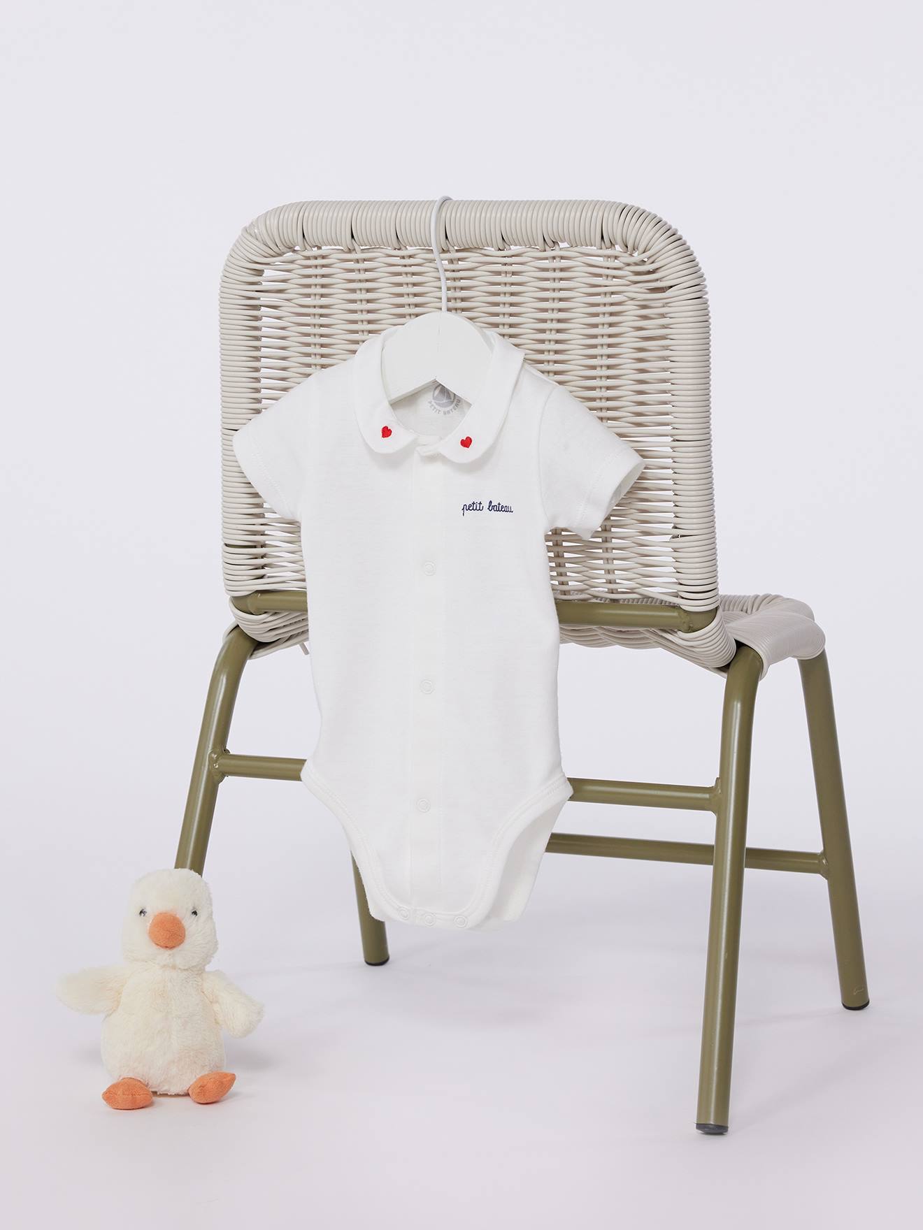 Babybody met korte mouwen PETIT BATEAU wit