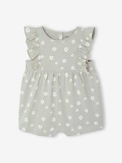 Baby-Salopette, jumpsuit-Babyromper Basics met geruite mouwtjes