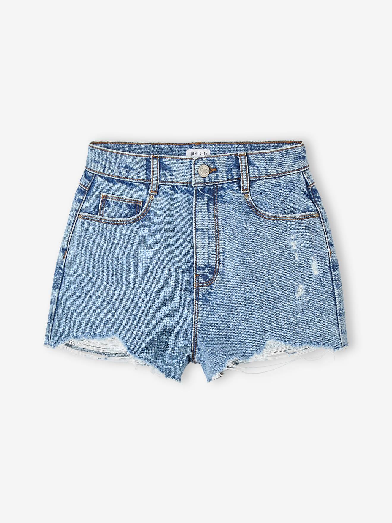 Spijkerbroek met een vintage look voor meisjes JONEN middenblauw