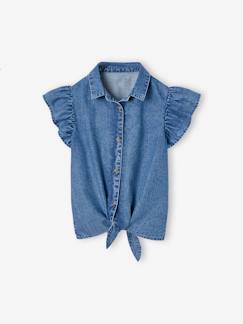 Meisje-Denim blouse met strik voor meisjes