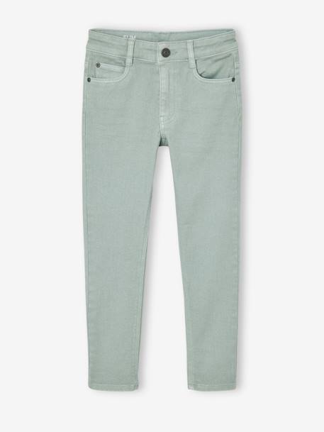 Gekleurde slim fit MorphologiK MEDIUM jongens beige+grijsblauw+groen+leiblauw+nachtblauw+smaragdgroen+terracottategel - vertbaudet enfant 
