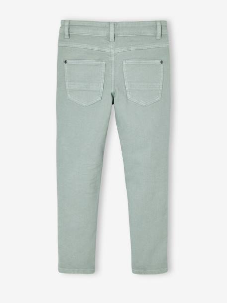 Gekleurde slim fit MorphologiK MEDIUM jongens beige+grijsblauw+groen+leiblauw+nachtblauw+smaragdgroen+terracottategel - vertbaudet enfant 