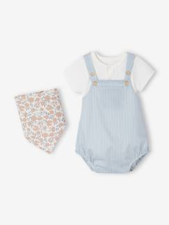 Baby-Salopette, jumpsuit-Babyset met rompertje, vestje en sjaal