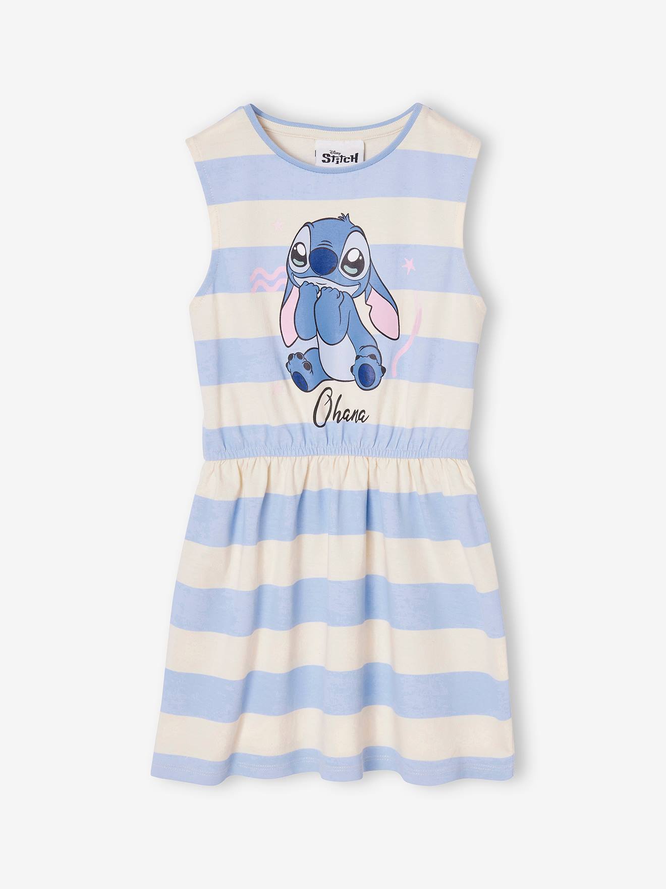 Gestripte Disneyยฎ Stitch jurk hemelsblauw