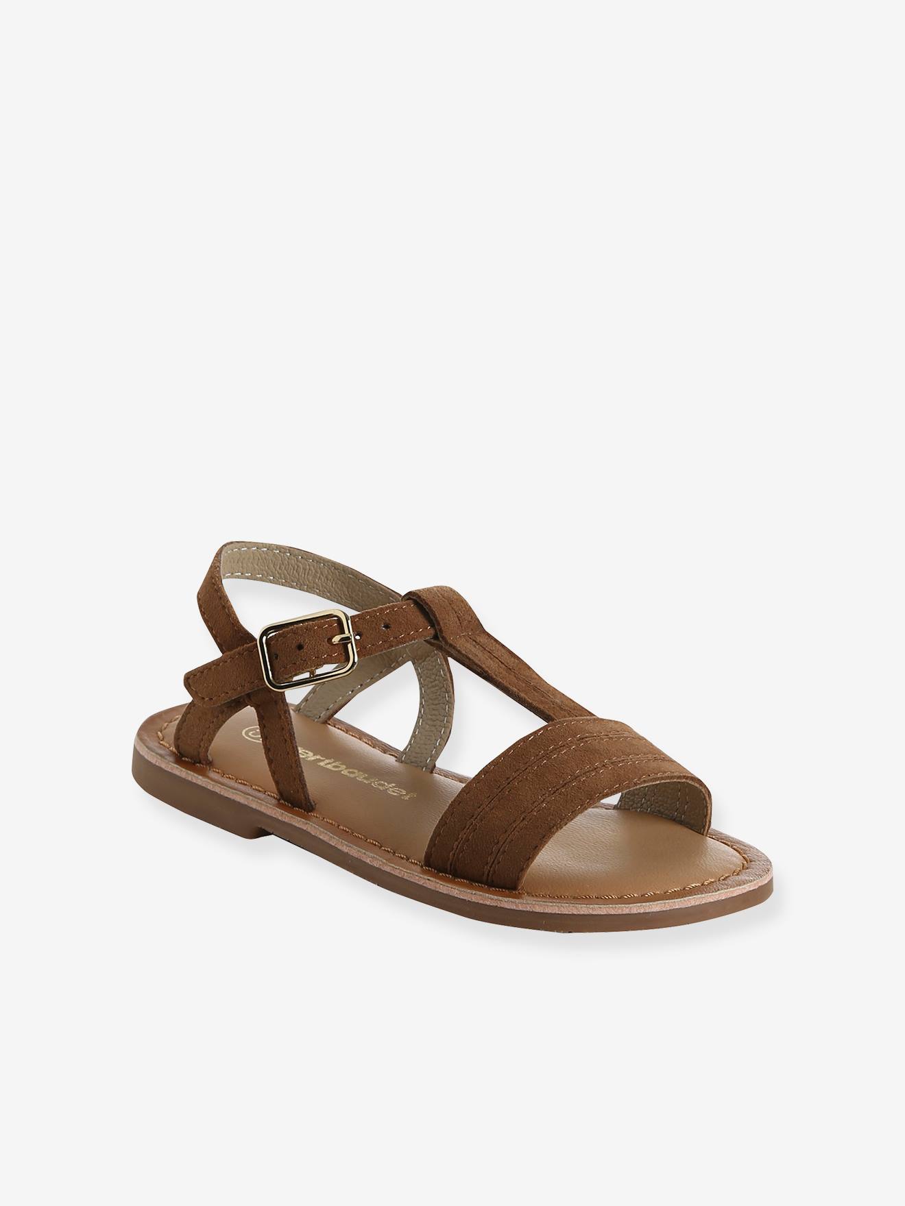 Leren sandalen voor meisjes, collectie kleuterschool bruin