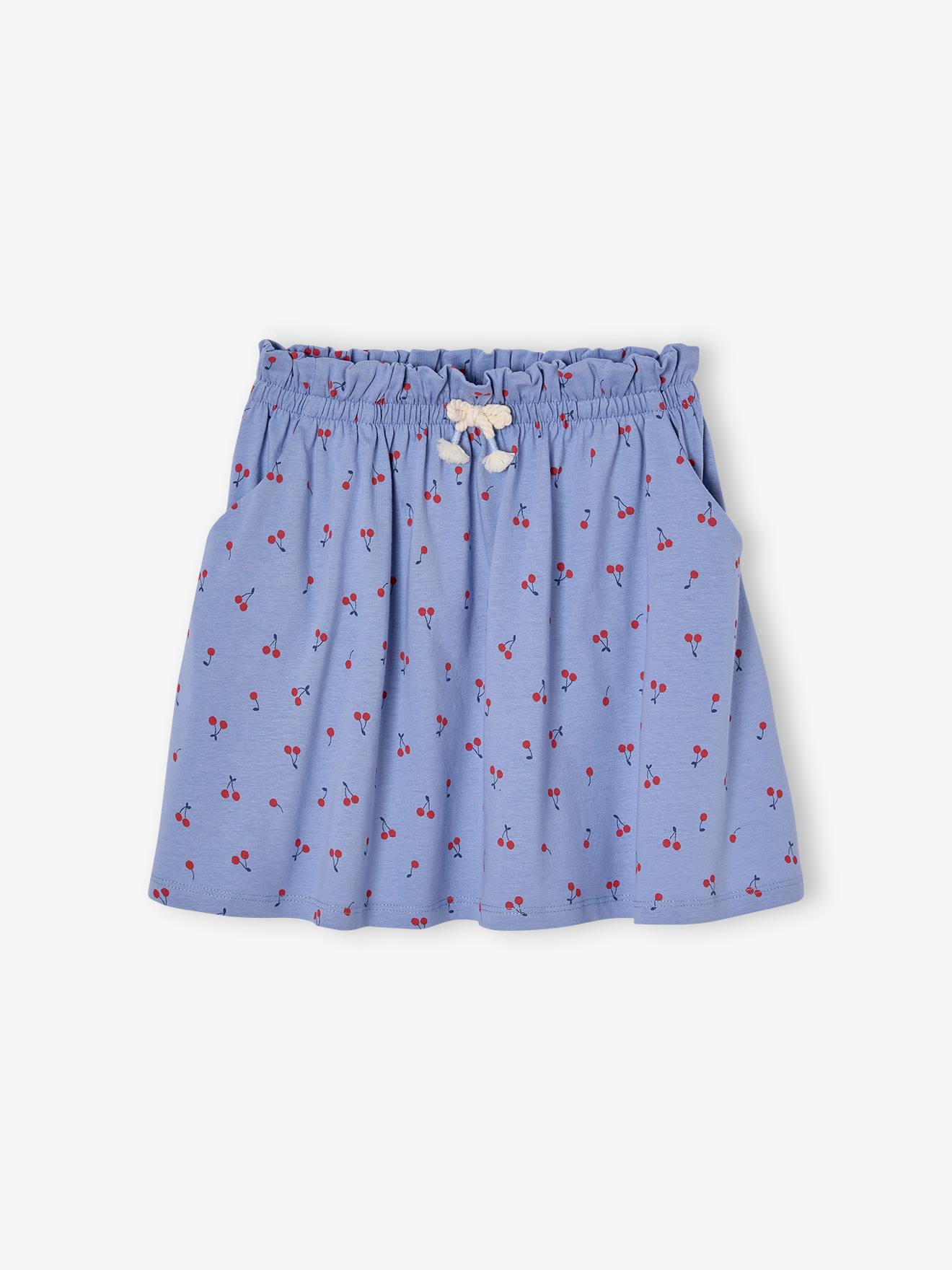 Meisjesrok met print chambrayblauw