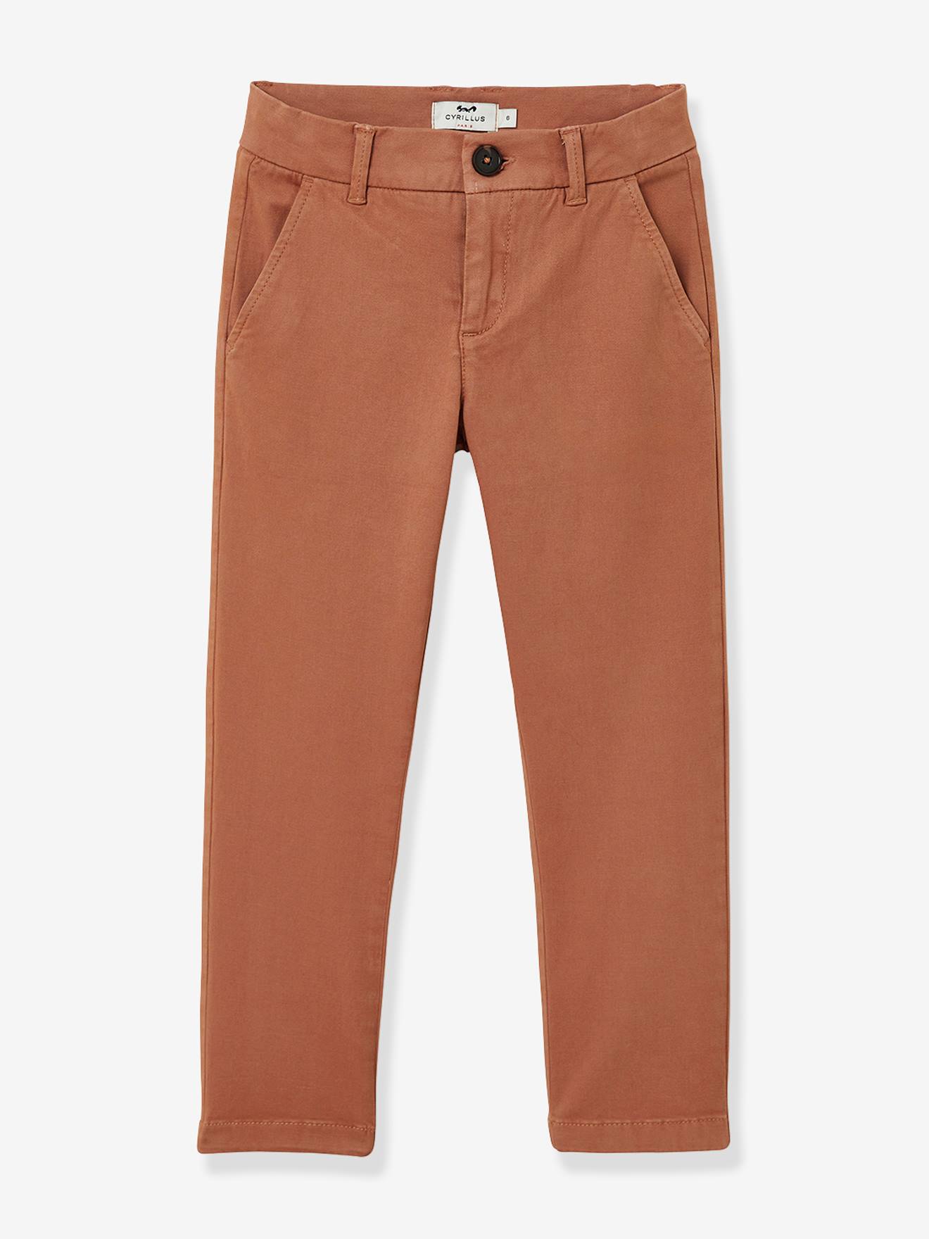 Light chinobroek voor jongens Cyrillus terracotta afbeelding