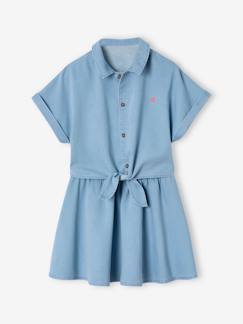 Meisje-Meisjesset met geknoopte blouse en rokje