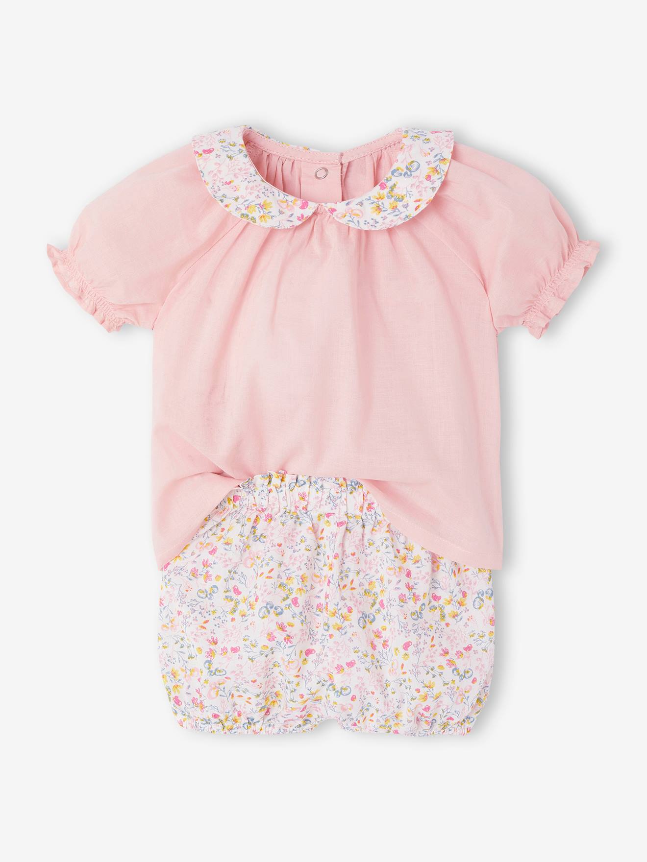 Geboorteset gebloemde short en T-shirt rozen