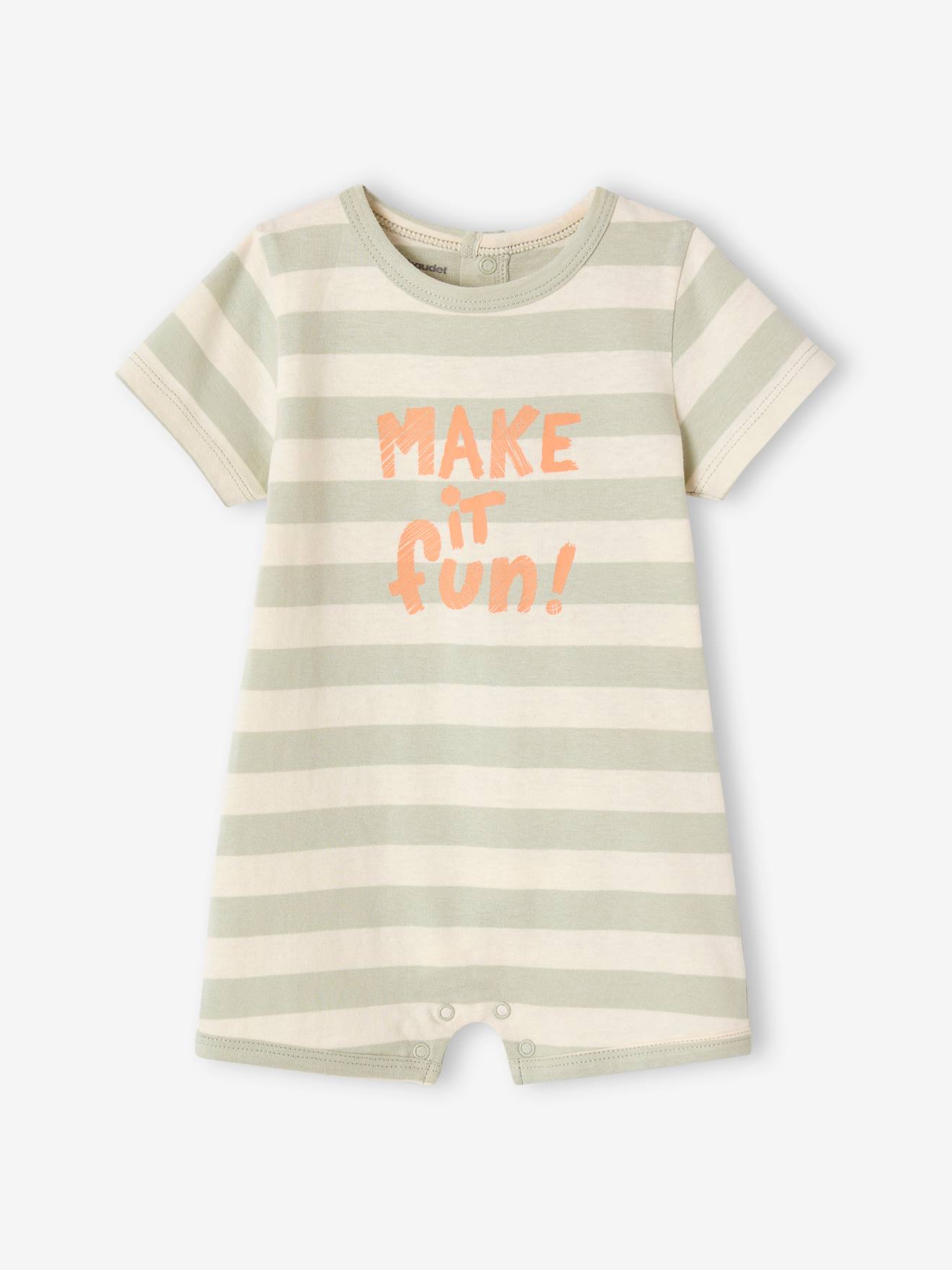 Basics baby romper groengrijs