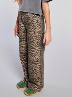 Meisje-Wijde meisjessweater met luipaardprint JONEN
