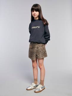 Meisje-Asymmetrische korte rok met luipaardprint voor meisjes JONEN