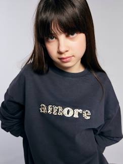 Meisje-Oversized sweatshirt met luipaardprint voor meisjes JONEN