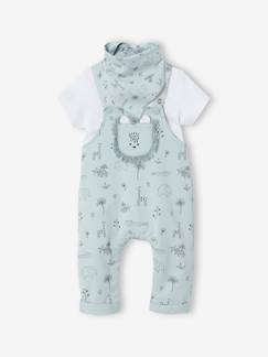 Baby-Salopette, jumpsuit-3-delige geboorteset tuinbroek + romper + sjaal