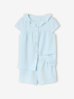 Meisje-Pyjama, surpyjama-Pyjamabroekje voor meisjes in katoenen mousseline