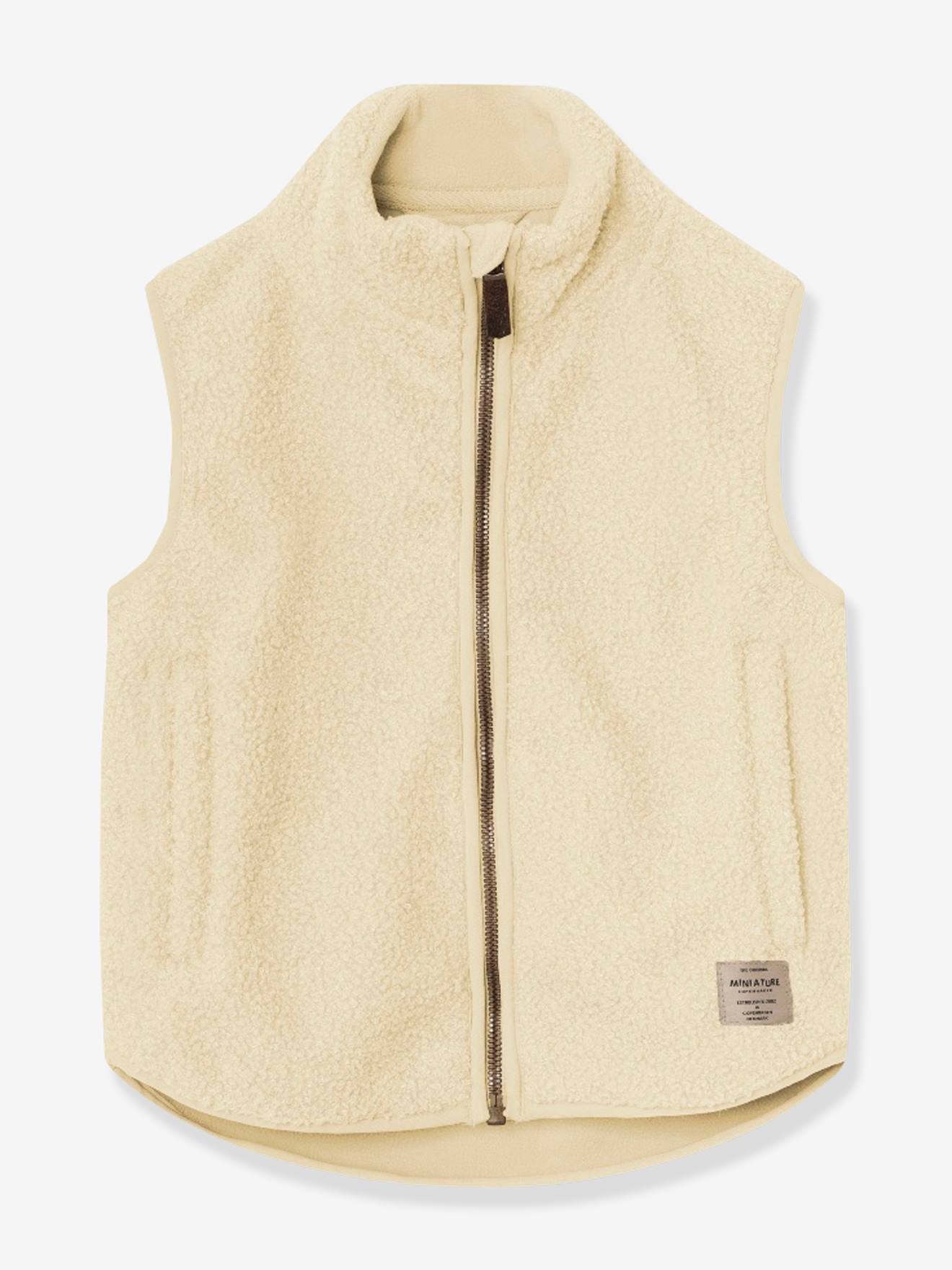 Kindervestje van teddyfleece MATBATTAL MINI A TURE ecru afbeelding