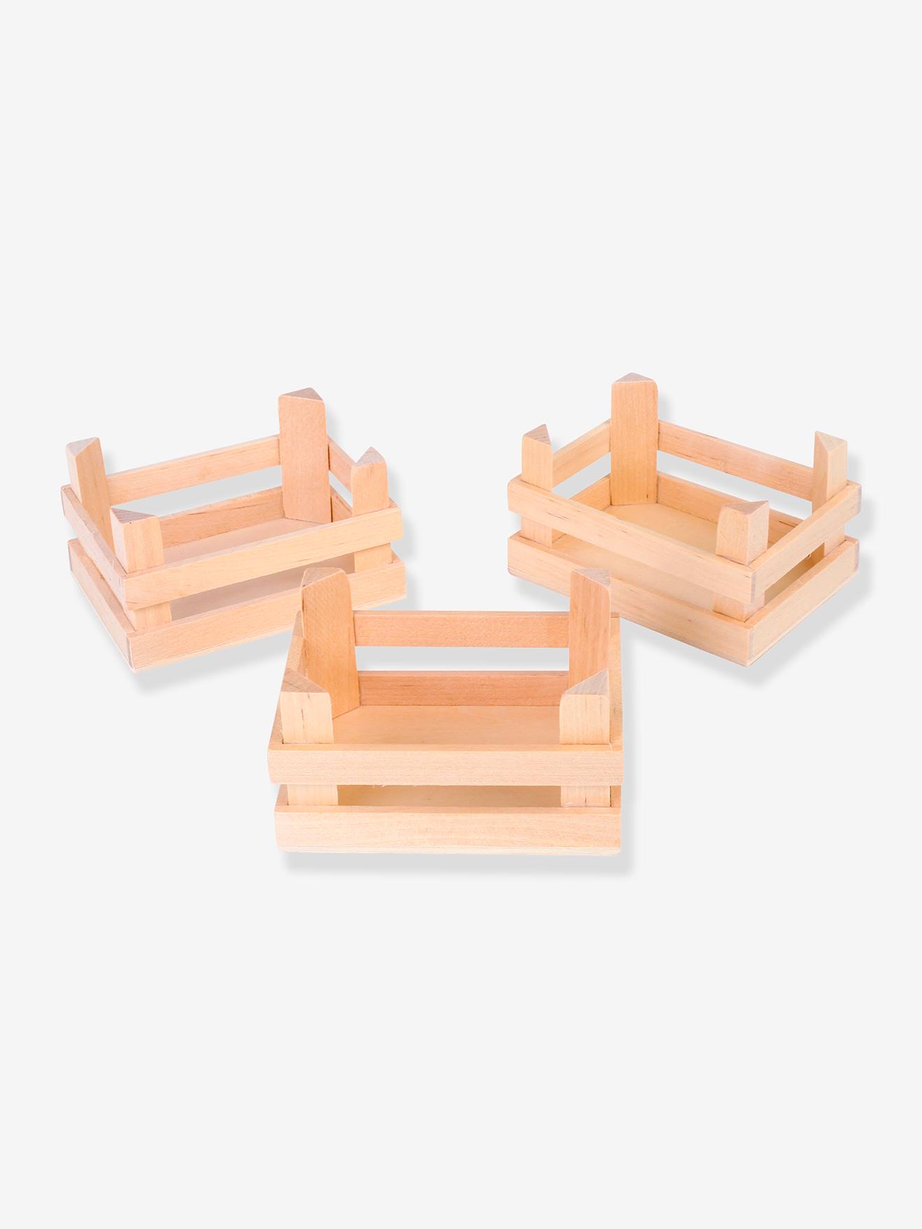 Set van 3 winkeldozen voor kinderen van natuurlijk hout small foot® hout
