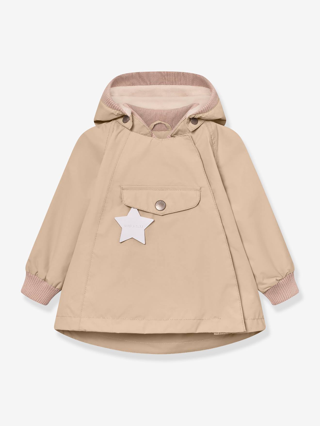 Tussenjas baby's met fleecevoering MATWAI MINI A TURE zandbeige afbeelding