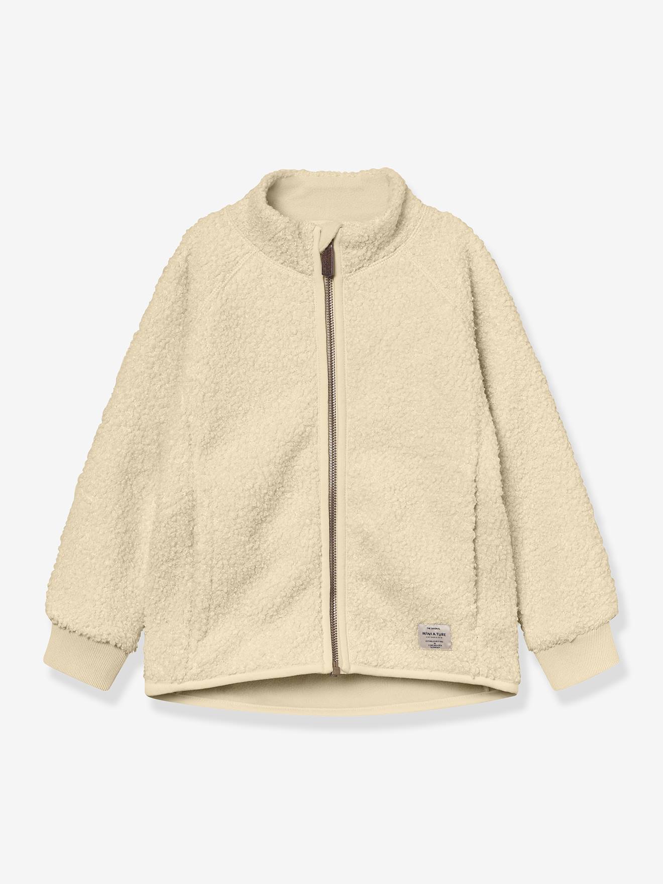 Jas van teddyfleece met rits MATCEDRIC MINI A TURE zandbeige afbeelding