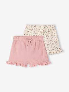 Baby-Short-Set van 2 geboorteshorts 1 effen + 1 bedrukt