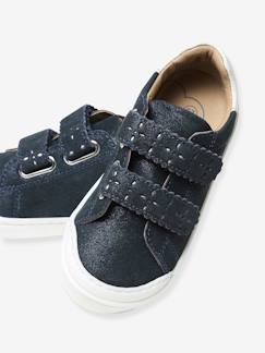 Schoenen-Meisje shoenen 23-38-Sneakers, gympen-Leren sneakers met klittenband, kleutercollectie meisjes