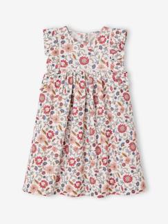 Meisje-Jurk-Gestreept jurkje met bloemenprint voor meisjes