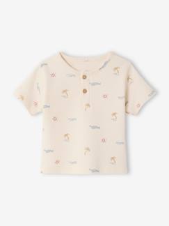 Baby-T-shirt, souspull-Babysweater van honingraat gebreide stof met print