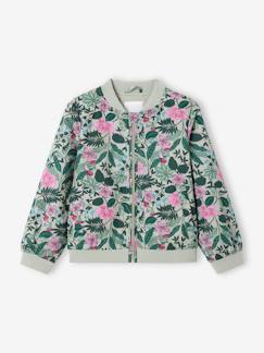 -Jas in bomberstijl voor meisjes met bloemmotief